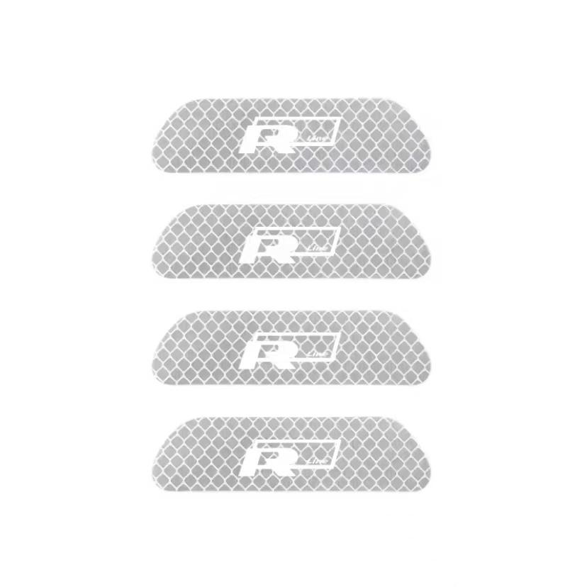 4PCS Car Stickers Door Opening Reflective Warning Sticker For VW GTI Polo PassatB6 Golf MK6 Tiguan Jetta Beetle ID.3 CC Hub Cap EJ1 c8