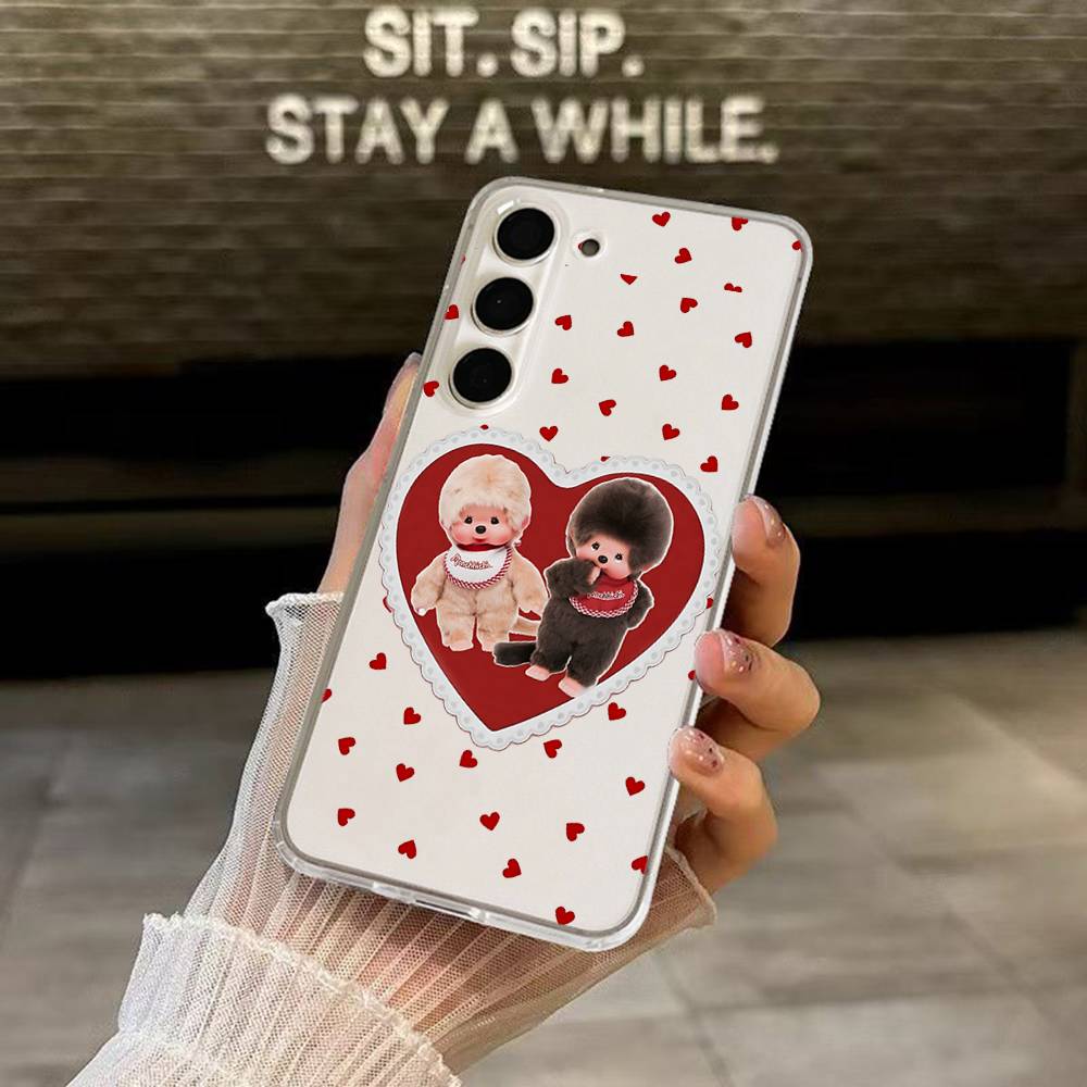 Cute M-Monchhichis For Samsung Galaxy A52 A12 A51 S21 Edge S22ULTRA S23 S20LITE Plus Ultra Transparent Cover