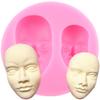 Man Face Silicone Mould Cupcake Topper Fondant Moulds DIY Doll Clay Resin Mould Fondant Cake Decorating Tools Candy Clay Chocolate Mould