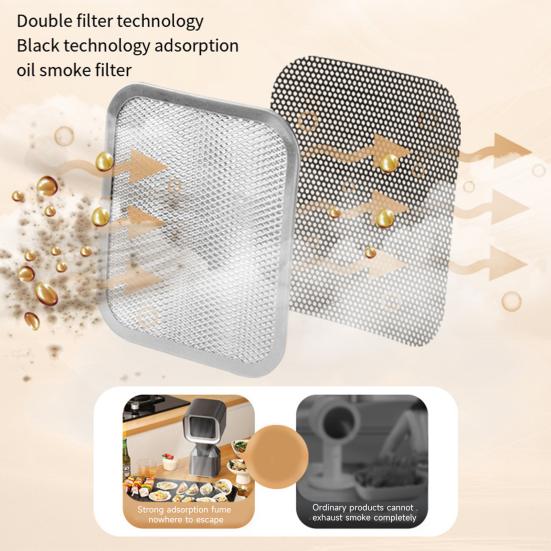 Вытяжка с регулируемым углом по высоте, эффективная фильтрация воздуха, мини-размер, съемная вилка европейского стандарта, портативный кухонный вытяжной вентилятор