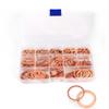 300PCS Flat Round Washers M5‑M20 Assortment Kit Copper Gasket Sealing Rings with Storage Box