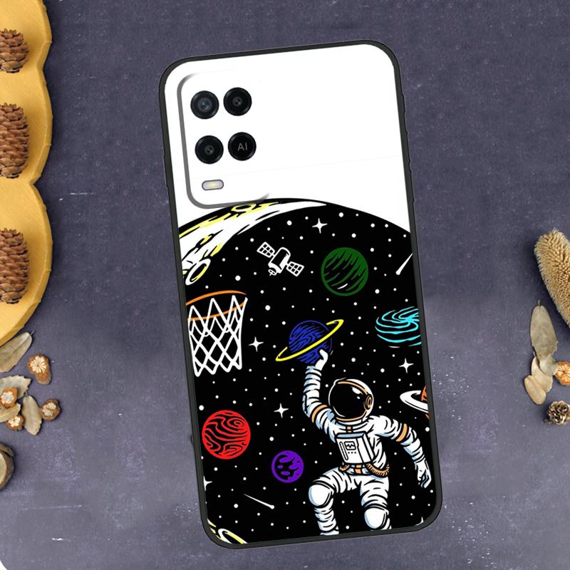 Astronaut Slam Dunk Basketball Phone Case For Oppo A78 A38 A58 A74 A15 A80 A60 A40 A94 A54 A98 A18 A16 A76 A96 A17 A77 A57S