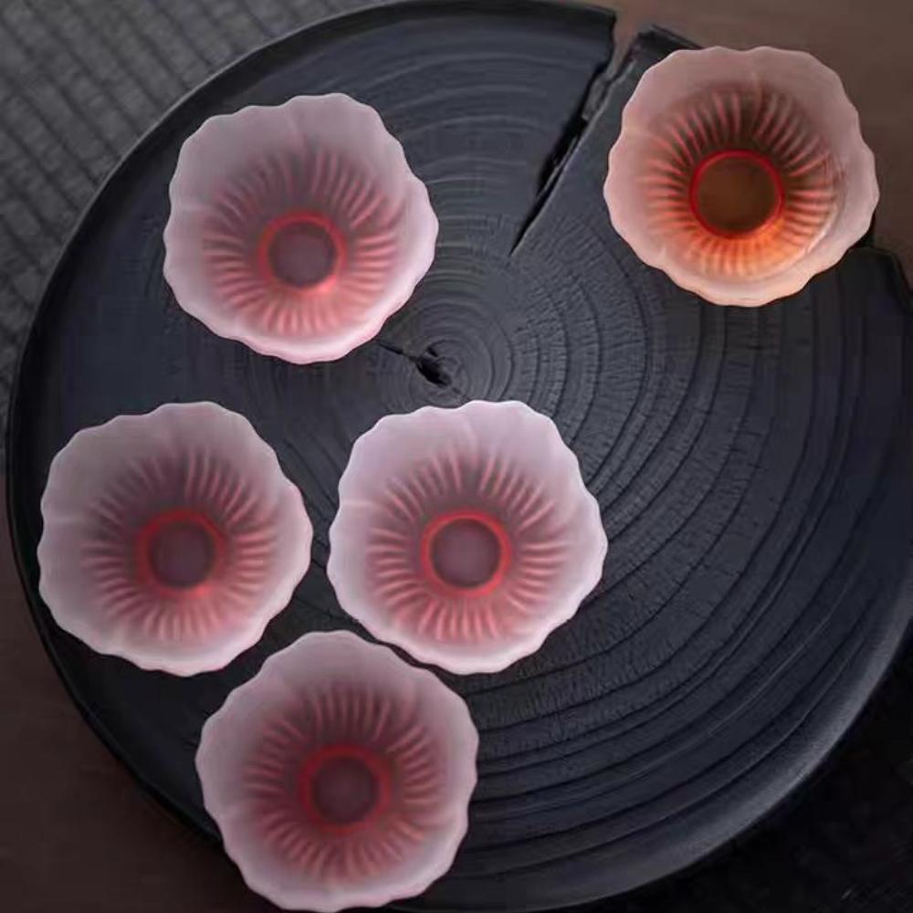 4 шт., японская чайная чашка с розовой глазурью и рисунком сакуры, розовая глазурованная леди, бытовая чайная чашка с цветком, чайная чашка, чашка с лепестками