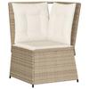 VidaXL Canapé d'angle de jardin avec coussins beige résine tressée, canapé d'angle de jardin, siège d'angle de jardin, 368986