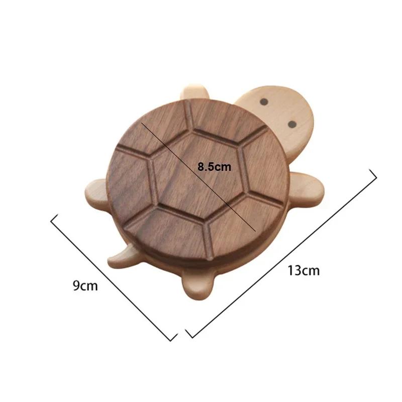 Creative Turtle Shaped Black Walnut Coaster Heat Resistant Wooden Table Decor Handmade Gift for Kitchen Dining