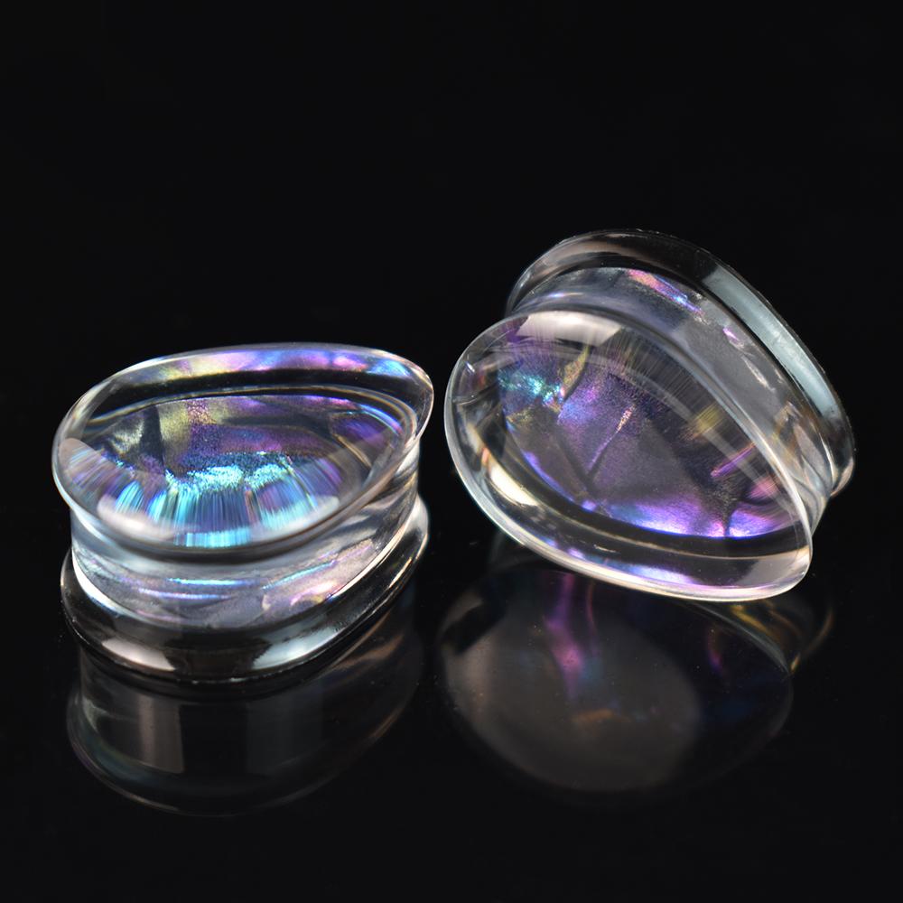 2 шт. 8-50 мм, разноцветные каплевидные ушные манометры, туннели, двойная расклешенная вилка, растягиватель для ушей, расширитель, ювелирные изделия для пирсинга для женщин и мужчин