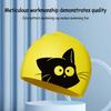 Милая шапочка для плавания с котиком для длинных волос, защита ушей, для детей, водонепроницаемая, эластичная, силиконовая, для бассейна, шапочка для купания, шапочка для дайвинга
