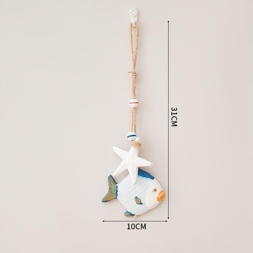 Jute Rope Wooden Pendant Mediterranean Sea Series Nautical Ornament Home Decoration