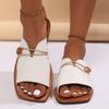 Fashion Ladies Shoes 2025 New Open Toe Women's Slippers Summer Casual Slippers Women Square Toe Buttons Outdoor Flat Women's Sandals