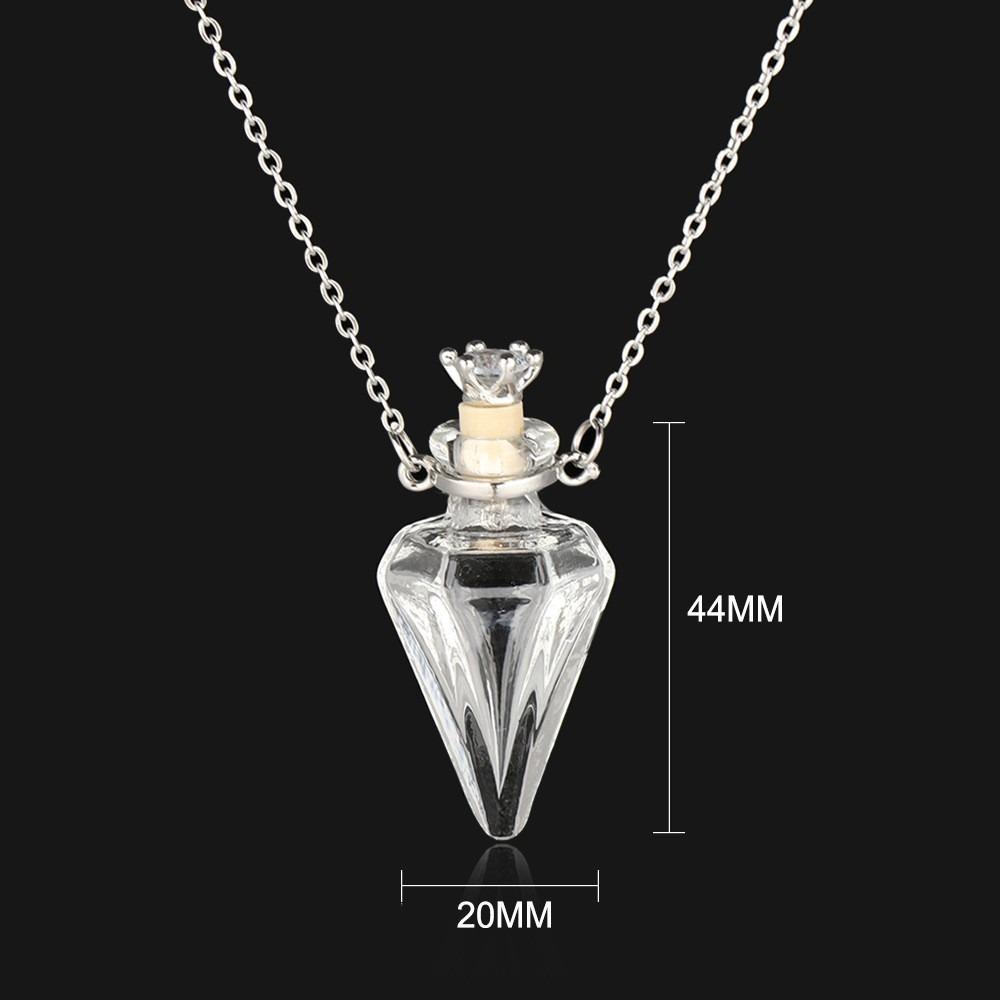 Transparent Openable Necklace Water Drop Mini Bottles Necklace Glaze Vial Pendant Keepsake
