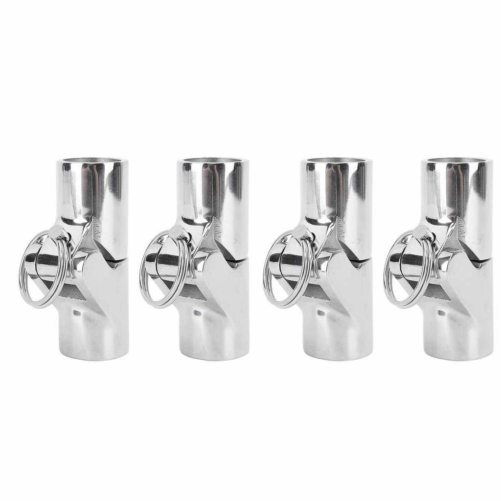 4pcs Boat Pipe Connector 22mm Stainless Steel Folding Swivel Tube Connector Hardware for Marine Yachet
