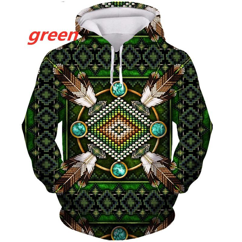 Indigenous American Character Costume Pattern 3D Printed Men's Hooded Sweatshirt New Style Launched in The Autumn/winter of 2026