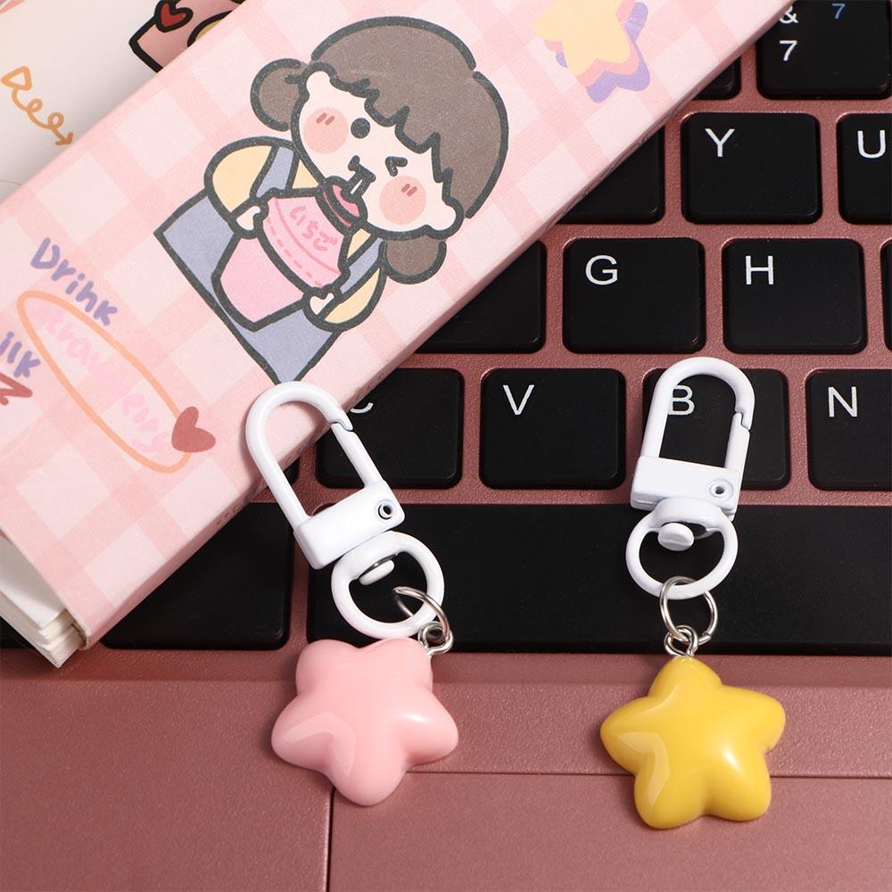 Stars Yellow Pink Stars Keychain Chubby Chubby Milk Yellow Star Keychain   Girls Gifts