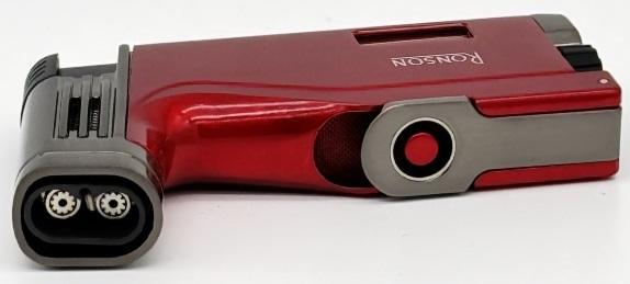 RONSON BREEZE RGL120 RED 2 jet jet lighter with puncher
