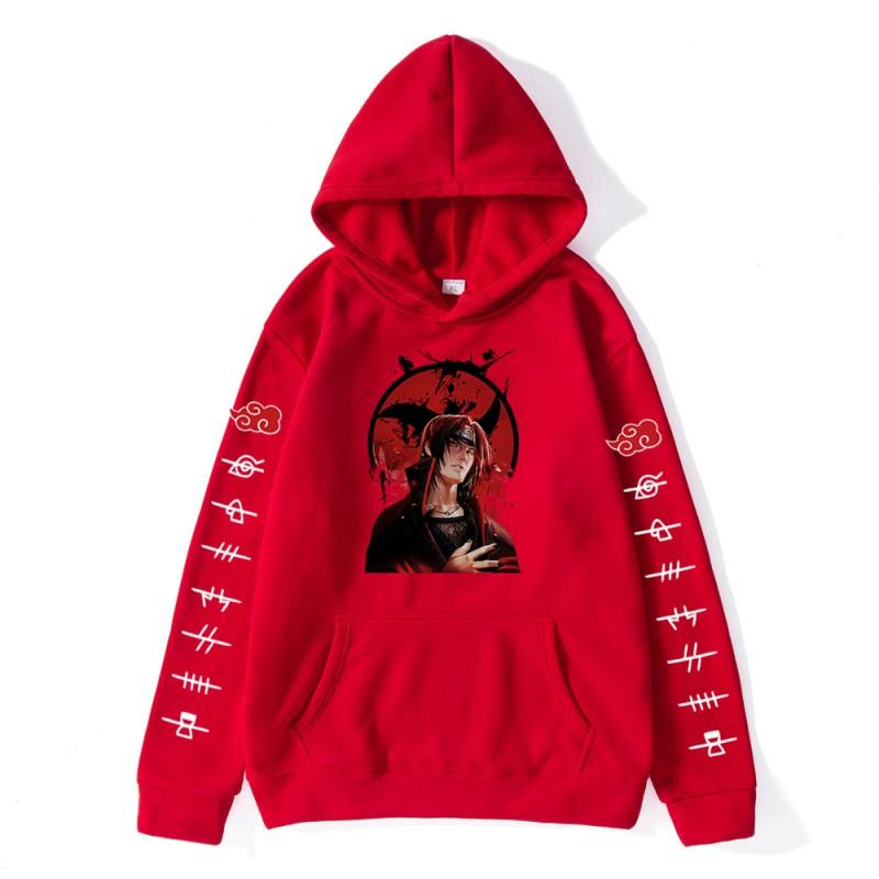 Mens Naruto Anime Hoodie Cosplay Sweatshirt Loose Fit Cotton Blend Long Sleeve Casual Streetwear