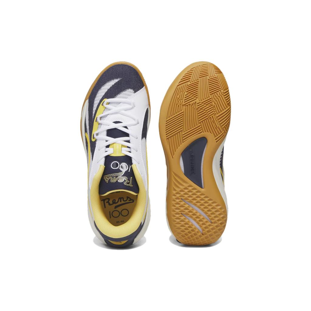 Black Fives X Puma All-Pro Nitro Harlem Rens 100 Year Anniversary Unisex Sneakers White Ivory-Glow Navy 379886-01