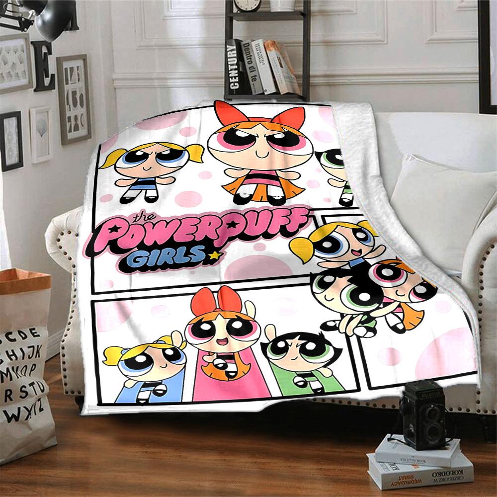 1pc Powerpuff Girls Blanket Lightweight Flannel Blanket Throw Blanket For Sofa, Bed, Travel, Camping, Livingroom, Office, Couch