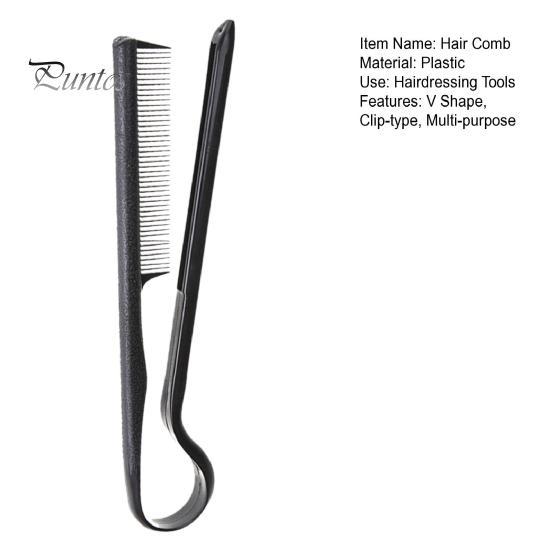 Hair Comb V Shape Clip-Type Multi-purpose Comfortable Grip Anti-slip Straighten Tool Reusable Salon Hold Tongs Styling Tools for Barber Shop