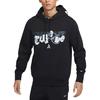 Nike Club Letter Print Fleece Lined Hooded Fashion Sweatshirt Men's Black FZ1039-010