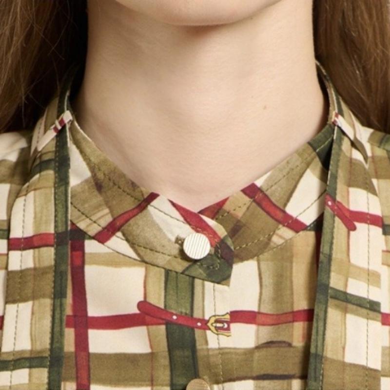 Bcbg Tie Check Blouse B5f8b433