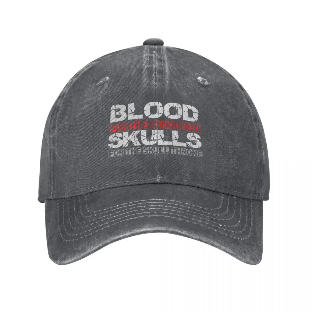 Blood For The Blood God Skulls For The Skull Throne Print Baseball Cap fun hats fishing hat tactical cap Women Hats Unisexs