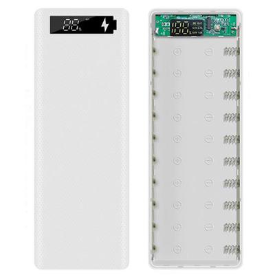 Двойной USB Diy ЖК-дисплей 10X18650 Чехол для батареи Зарядное устройство для внешнего аккумулятора