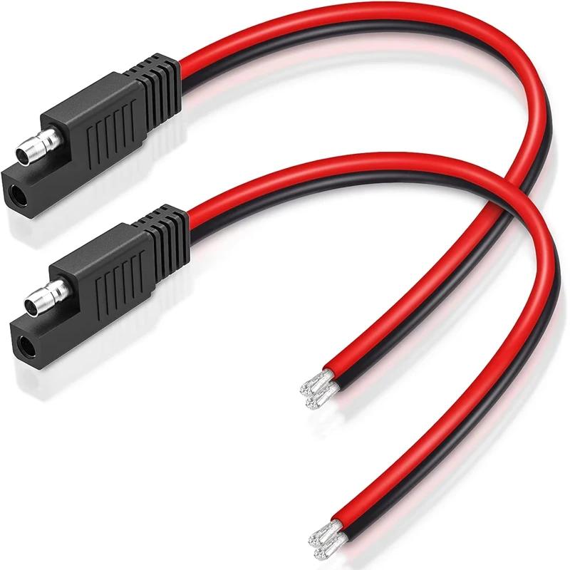 2pcs SAE Connector Extension Cable SAE Quick Connector Disconnect Plug Power Automotive Extension Cable Solar Panel Cable Wire