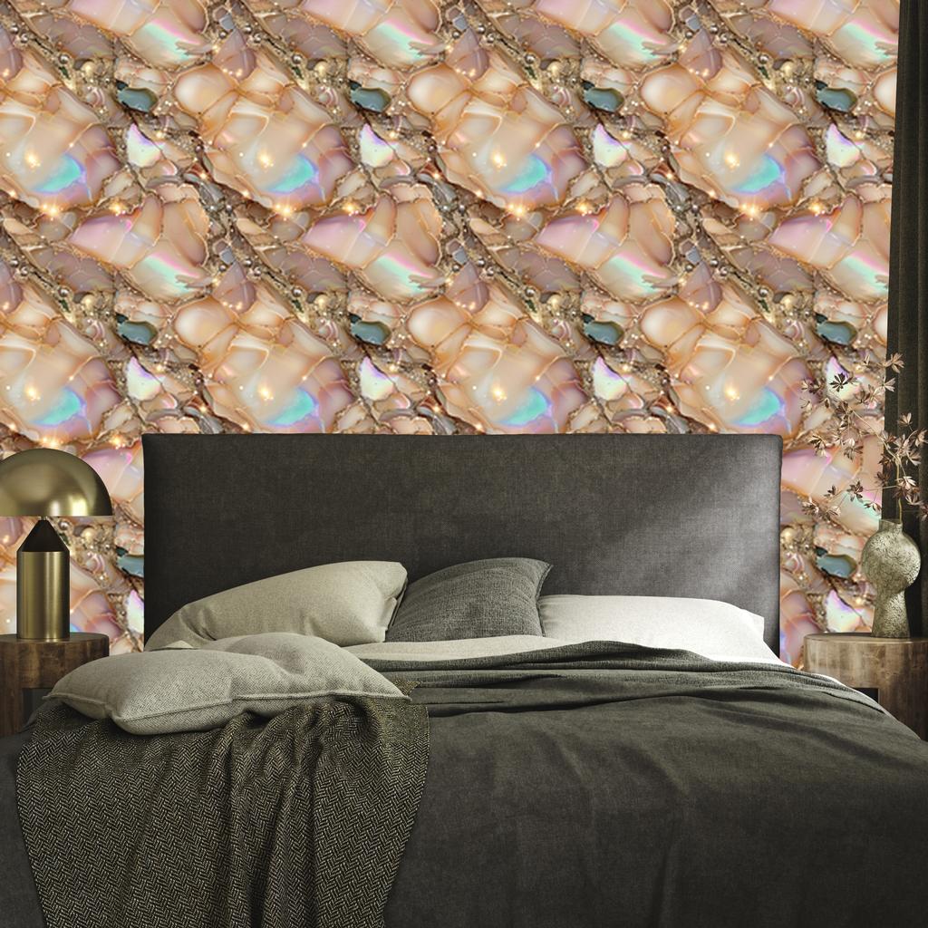Beige and orange ink wallpaper for living room and bedroom 50x1000