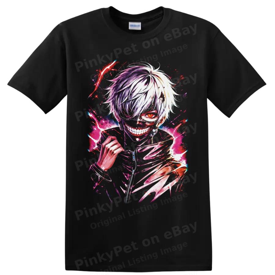 Ken Kaneki Tokyo Ghoul Anime T Shirt w Red Purple Horror Art Graphic Tee Gift