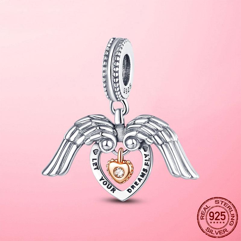 Горячая подвеска в виде сердца в виде компаса, подвеска в виде бусины, серебряная подвеска 925 пробы, оригинальный браслет MULA, сделай сам для изготовления ювелирных изделий
