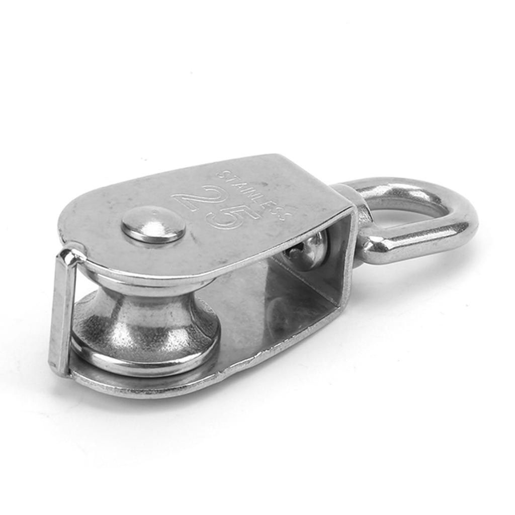 Single Pulley Universal 316 Stainless Steel Swivel Wheel Hanging Tool Fit for Ships Boat