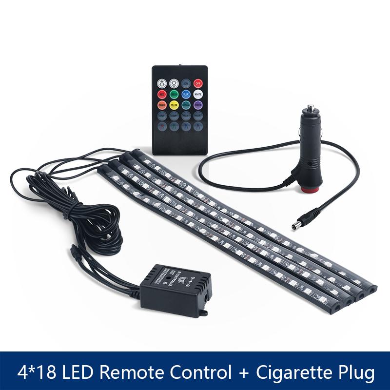 6 in 1 RGB LED Atmosphere Car Interior Ambient Light Kit Fiber Optic Strips Light By App Control DIY Music 6M Fiber Optic Band