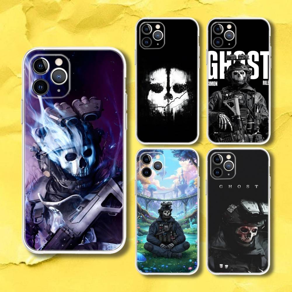 Чехол для телефона C-Call Of COD Ghosts Для iPhone 17,16e,16,15,14,13,12,11 Mini Pro Max X,XR,XSMAX 8,7 Air Plus Прозрачный Мягкий