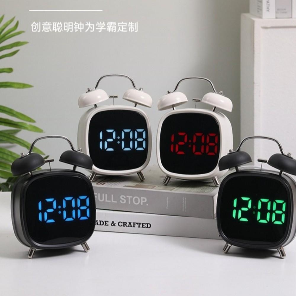 High Volume Twin Bell Alarm Clock Voice Control Digital Alarm Clock Table Clock  Indoor Use