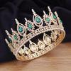Royal Queen King Round Diadem Gorgeous Crystal Bridal Tiaras And Crowns Wedding Hair Jewelry Bride Head Ornaments Party Prom