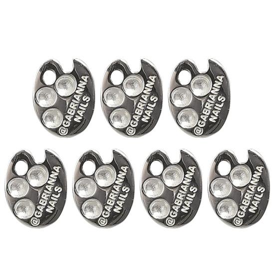 Палитра для дизайна ногтей, набор колец, носимые кольца для пальцев, металлические маникюрные инструменты, мини-палитра для красок, кольца для пальцев, палитра для смешивания цветов для дизайна ногтей на кончиках пальцев