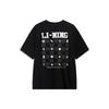 Футболка с коротким рукавом Li Ning Sports Lifestyle Series с принтом в виде букв на спине и китайской культурой, мужские топы черного цвета AHST437-2
