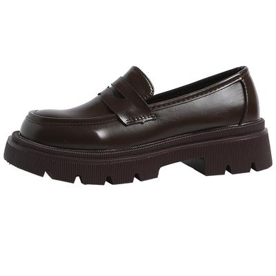 Лоферы из бисквита на толстой подошве, женские весенне-летние туфли в стиле ретро во французском стиле Мэри Джейн, маленькие кожаные туфли в британском стиле, увеличенные размеры