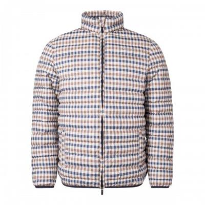 Мужская клетчатая стеганая куртка Aquascutum с воротником-стойкой