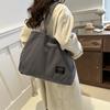 Stylish And Minimalist Large Capacity Canvas Tote Bag For Women In Black And Gray