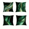 Dark Green Marble Pattern Digital Printing Pillow Cover Short Plush Suitable Living Rooms Bedrooms Sofas Throw Cushion Cover