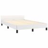 VidaXL Bed Frames with Headboard, Upholstered Bed with Slatted Base, Double Bed with Footboard, Adult Bed, Modern, White 379542