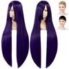 CaseEden Cosplay Wig, Premium, Smooth, Long, 100cm, Dark Purple, WIG6158