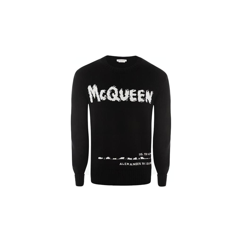 Alexander Mcqueen Вязаный джемпер с интарсией и логотипом в стиле граффити 626454Q1WZL1006