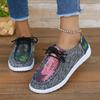 2024 Весна и Осень Женская Вулканизированная Обувь Легкая Плоская Обувь Большого Размера Шнуровка Дышащая Спортивная Обувь Женская Обувь