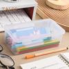 Transparent Stationery Box Pencil Case with Snap-Tight Lid Dustproof Large Capacity Stackable Pencil Holder Storage Container