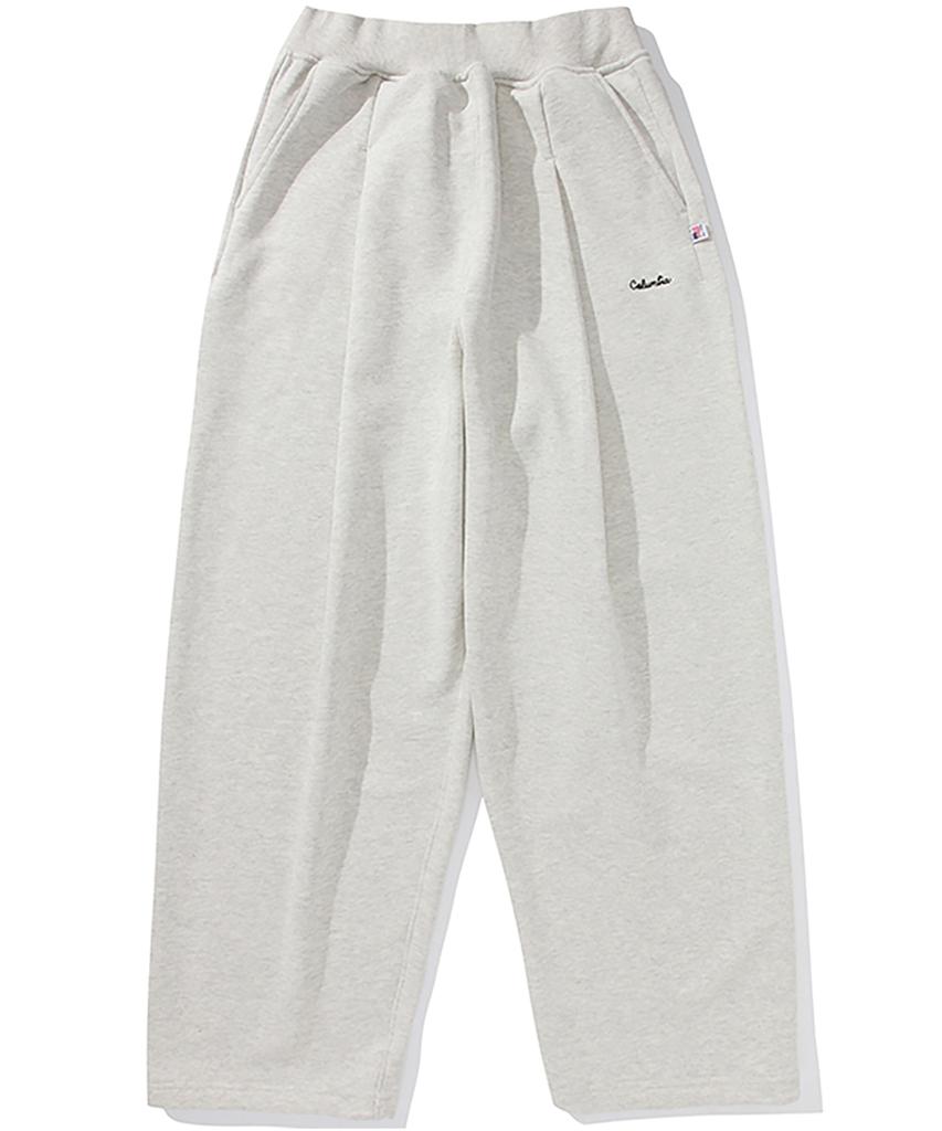 COLUMBIA UNIVERSITY Cu Classic Logo Wide-Fit Terry Pintuck Sweatpants Oatmeal