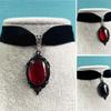 Женский чокер винтажный готический капля воды геометрический регулируемый нарядный бархатный дамский кулон с искусственным драгоценным камнем ожерелье на ключицу ювелирные изделия подарки