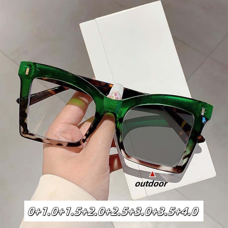 Мужские и женские ретро большие очки для чтения унисекс новые трендовые очки с защитой от синего света для женщин мода пресбиопия 0+1.0+4.0