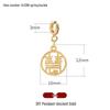 Fu Character Bracelet Charms: Gold Sand Pendants & Spacer Beads for DIY Jewelry